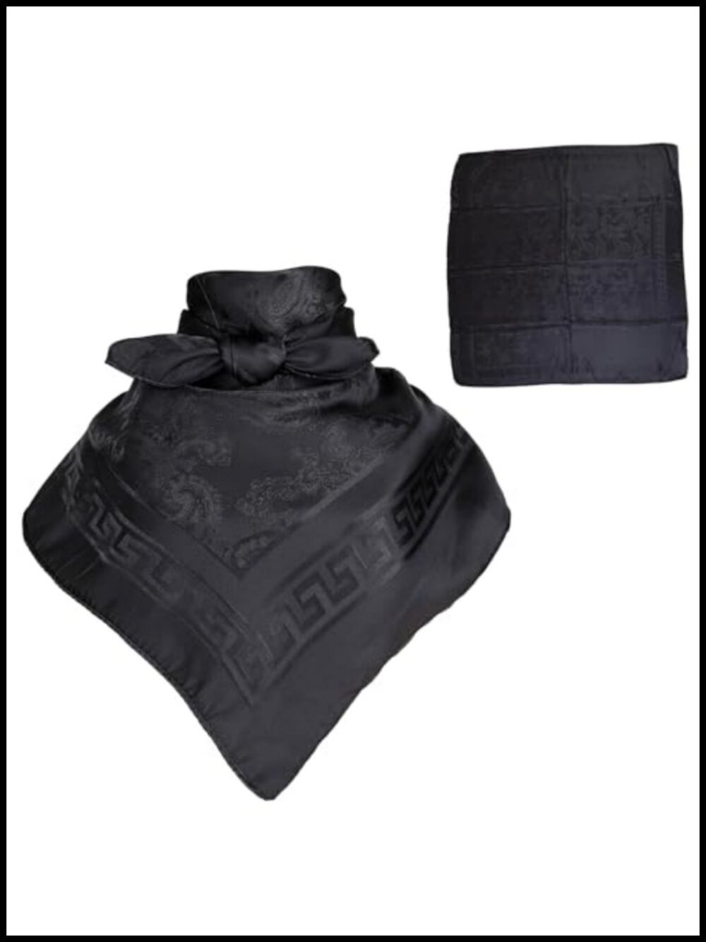 35x35 Inch Jacquard Silk Scarf Large Square Neck Hair Wrap Unisex